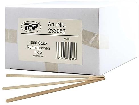 1000 Stk. Holz-Rührstäbchen für Coffee to Go Becher und Kaffeebecher, 140mm