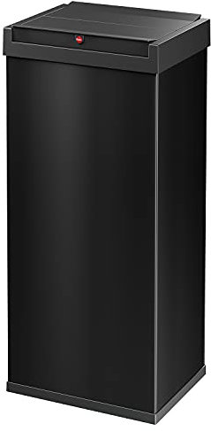 Hailo Big-Box Swing XL Mülleimer - 1 x 52 Liter - selbstschließender Schwingdeckel - Stahlblech - Müllbeutel-Klemmrahmen - Mülleimer Küche rechteckig - Abfalleimer made in Germany - schwarz