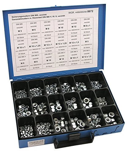 Dresselhaus Sortimente Sicherungsmuttern DIN 985, 980 V galvanisch, 1 Stück, 0/4499/000/8672/06