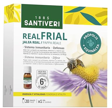 SANTIVERI - Realfrial - Defensas, Energía y Vitalidad - con Jalea Real, Própolis, Equinácea, Vitamina C - 20 viales