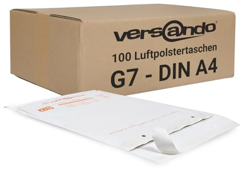 versando 100x G7 Luftpolsterumschläge Innenmaß 230 x 340 mm Außenmaß 250 x | 350 mm weiß für DIN A4