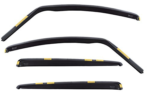 Heko -26130 Windabweiser, für vordere und hintere Seitenfenster, für Peugeot 207 (Baujahr 2007-, 5-Türer Kombi), 4 Stück, Schwarz