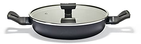 Moneta Nova Protection Base Tegame con Coperchio, Alluminio, Nero, 28 cm