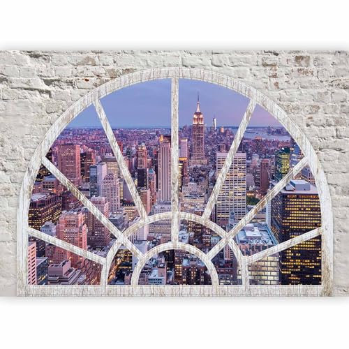 Fotomurales B&D XXL - 350x256 cm XXL Papel pintado tejido no tejido Decoración de Pared decorativos Murales moderna Diseno Fotográfico Ciudad New York ventana d-a-0043-a-d