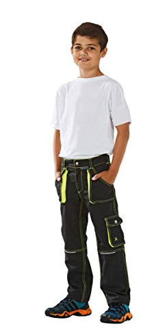 Planam 6110110 Storlek 110/116Junior Byxor - Antracit/Gul