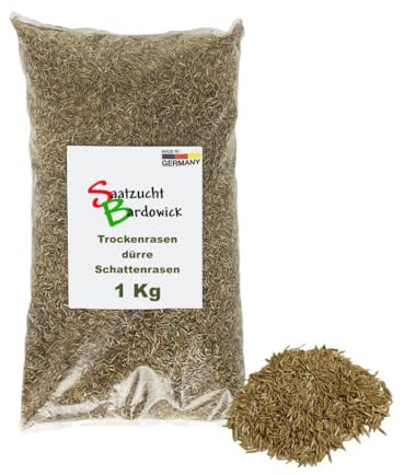Rasen Dürreresistente Rasenmischung Schattenrasen 1kg für ca. 30 m² Gras Grassamen Rasensamen Nachsaat