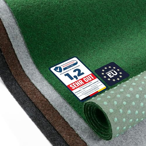 Primaflor Rasenteppich | Grün, 4,00m x 5,50m | Comfort | UV-stabil & schnelltrocknend | Mit Noppen | Kunstrasen-Teppich für Balkon, Terrasse & Poolbereich | Outdoor Bodenbelag | Balkonteppich