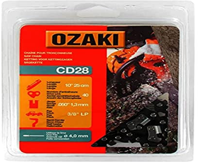 OZAKI - Chaîne Tronçonneuse .3/8 LP (Low Profile) - Jauge 1,3 mm (0,50) - Profil de Gouge Semi-Carré - 40 Entraîneurs