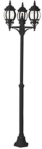 Brilliant Lampe Istria Außenstandleuchte 3flg schwarz | 3x A60, E27, 60W, geeignet für Normallampen (nicht enthalten) | IP-Schutzart: 23 - regengeschützt