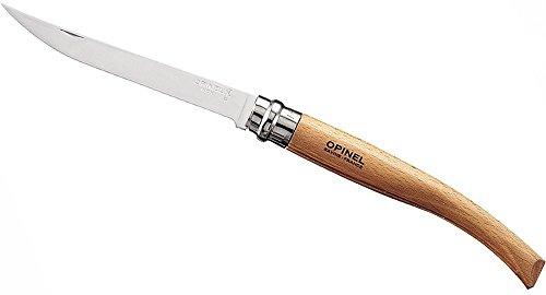 Opinel Taschenmesser No 12, Slim-Line, rostfrei, Buchenholzgriff