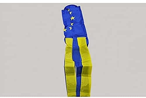 AZ FLAG - Drapeau Manche à Air Europe - 150 cm - Windock Européen - Union Européenne - Ue 100% Polyester Avec Clip en Métal