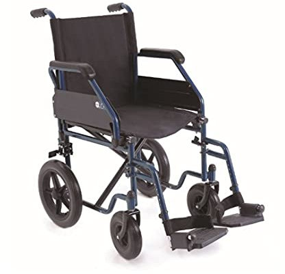 Carrozzina pieghevole Serie GO seduta 45 cm Blu Art. CP500B-45