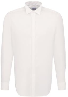 Seidensticker Affärsskjorta för män - normal passform - inget strykjärn - klaffkrage - långa ärmar – manschettmanschetter - 100% bomull, Beige (21 ecru), 42