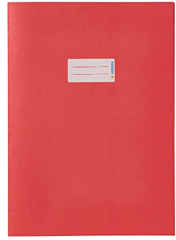 HERMA 5532 Heftumschlag A4 Papier Rot, Hefthülle mit Beschriftungsfeld aus extrem kräftigen Papier & satten Farben, Heftschoner für Schulhefte, farbig