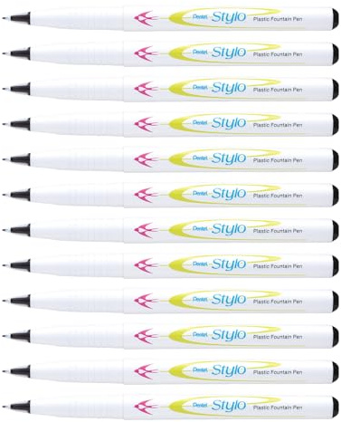 Pentel Stylo Fountain Pen - Black (Pack of 12), JM11-AX