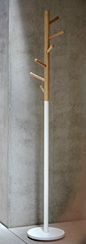 Jan Kurtz Garderobenständer Kent, Buche Natur/Stahlrohr weiß 182 cm hoch, Rohr: ? 38 mm, Fuß: ? 32 cm