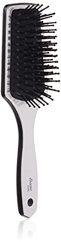 Diane Small Cushion Paddle Brush, 7-Row, Ideal for Medium to Thick Hair, Detangling and Smoothing, Silver