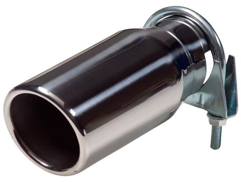 AutoStyle Endrohr Edelstahl - rund 76mm - Länge 178mm | 40-58mm Anschluß
