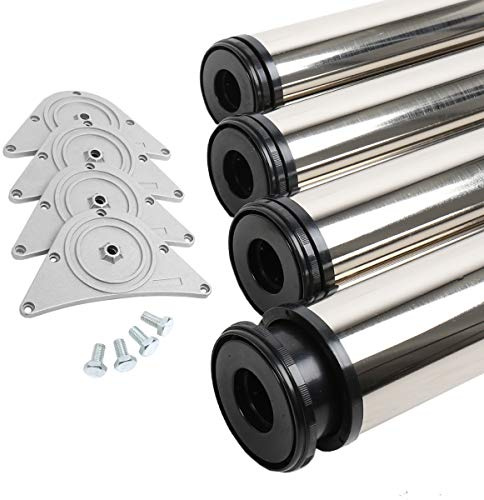 MS Beschläge® 4er Set Tischbeine Möbelfüße Tischstempel Höhe 1100mm ø 80mm Edelstahl Optik