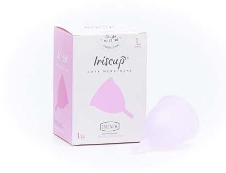 Irisana - Copa Menstrual - Talla L - Rosa - 8,5 x 4,5 x 9,5 cm - Silicona Quirúrgica - Compatible con DIU - Ecológica y Biocompatible - Modelo Iriscup