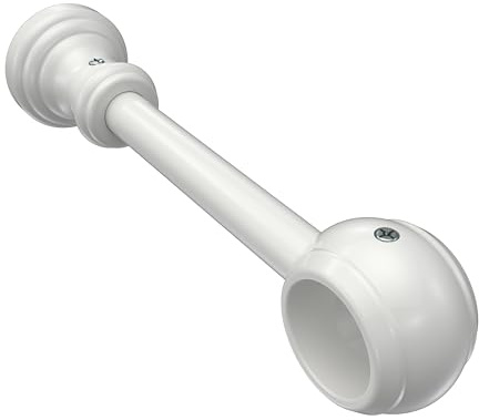 INTERDECO Gardinenstangen Träger und Wandhalter, aus Kunststoff, Weiß, Halterung für Vorhangstangen 28 mm, Abstand 17 cm, kürzbar, zur Wand- und Deckenmontage, Typ 1128202