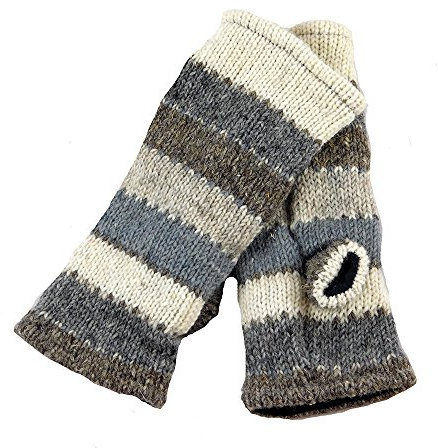 musimon Handstulpen Pulswärmer Stulpen gestrickt Wolle Fleecefutter