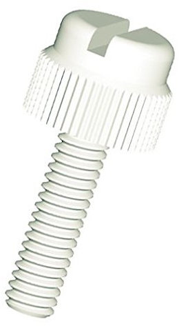 Kunststoff Rändelschrauben mit Schlitz M4 16mm Natur 10 Stück