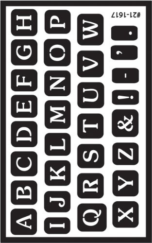 Armour Etch Over N Over Stencil, Full Alphabet