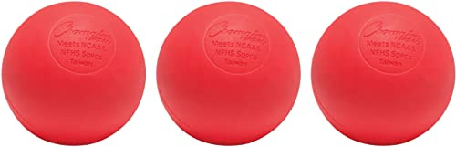 Champion Sports NCAA/NFHS Official Size Rubber Lacrosse Ball, Red (3-Pack)