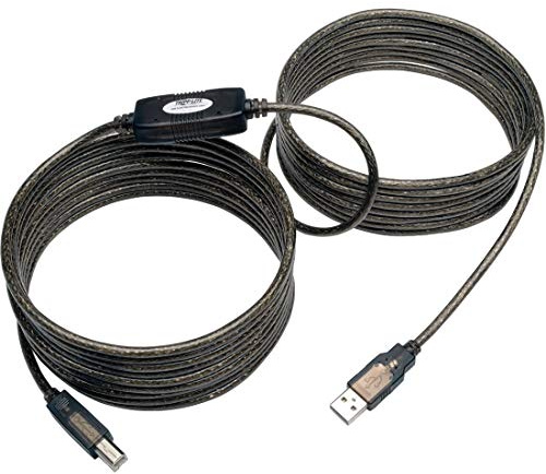 TRIPP LITE Eaton USB 2.0 Hi-Speed A/B Active Repeater Cable (M/M) 25-ft. (U042-025) Silver