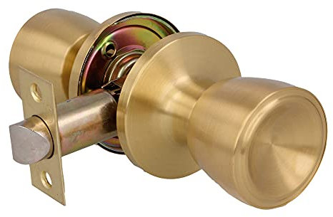 Amig - Bouton de Porte Intérieur en Laiton Mat | Durable et Multi-Usage | Installation Facile | Idéal pour Portes en Bois 35-45 mm | Serrure Encastrée, Copain, 60/70 mm, Laiton