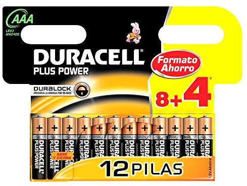 Duracell Plus Alkaline AAA Batteries LR03 1.5 V Pack of 12