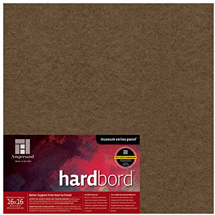 Ampersand Art Supply HBCG1616 Hartfaserplatte Holzmalereiplatte: Museumsreihe Hardbord, Birkenholz, 3,8 cm (1 1/2 Zoll) Wiegenprofil, 16 x 16