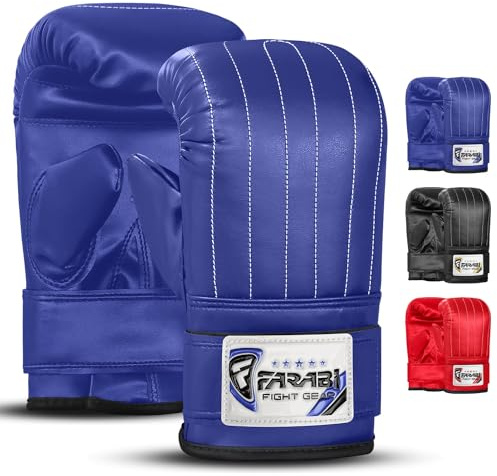 Farabi Sport boxningssäck vantar boxningshandskar mma träning (blå, Large)