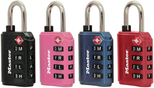 Master Lock 4691DWD TSA Approved Set Your Own Word Combination Lock,1 Pack, Colors May Vary