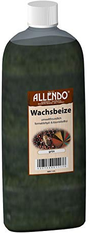 Wachsbeize Buntfarbe inkl.1x Pinsel für beizen zum Auftragen (1000 ml grün)