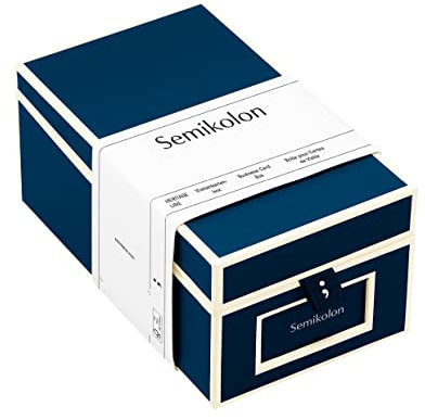 Business Card Box marine +++ zur VISITENKARTEN AUFBEWAHRUNG +++ SEMIKOLON Qualität