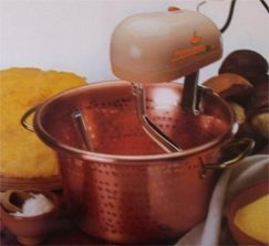 LAR Paiolo Elettrico per Polenta, 6.5 Litri, Rame Martellato, Senza Coperchio, con Motore e Pala Estraibili