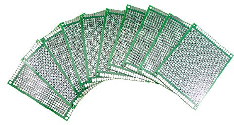 Aihasd 10 Stück PCB Board Prototype Lochrasterplatine Kit 6x8 Lochplatine Lochrasterplatte Doppelseitige Leiterplatte kompatibel mit dem Arduino Kits für DIY Löten