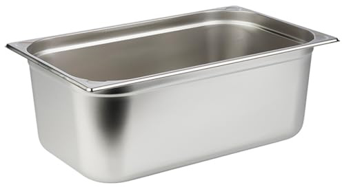 APS 81108 GN-Behälter 1/1, Gastronormbehälter Edelstahl rostfrei/Abmessungen 32,5 x 53 cm/Tiefe 20 cm, Edelstahlfarben, 25 Liter