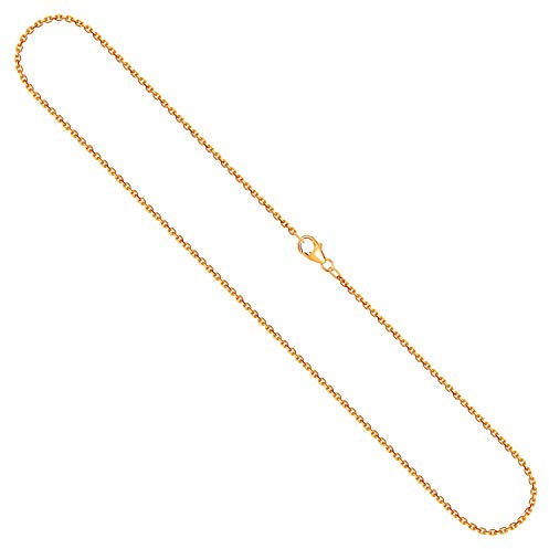 EDELIND Goldkette Damen 750 Echtgold 55 cm, Ankerkette diamantiert mit Breite 1,7 mm, Gewicht ca, 6,4 g