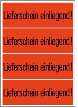 HERMA 6754 Lieferschein einliegend Aufkleber, 1000 Stück, 39 x 118 mm, selbstklebend, klein, Warnhinweis Etiketten Versandaufkleber Paketaufkleber für Kennzeichnung von Sendungen, neon leuchtrot