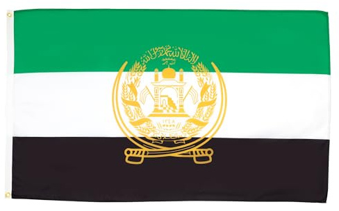 AZ FLAG Flagge Afghanistan alt 2001-2002 150x90 cm Polyester 100D 2 Ösen | Für innen und außen Afghanische dekorative Flagge doppelte Nähte und verstärkte Kanten mit Metallösen 100D Polyester