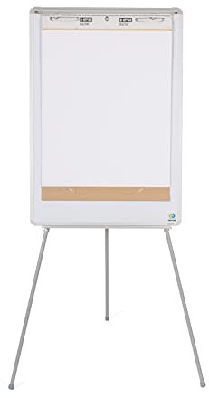 Bi-Office Earth Dreibein Flipchart, 70 x 100 cm, lackierte, trocken abwischbare Stahloberfläche, magnethaftend, Aluminiumrahmen
