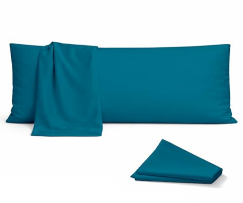 Rohi Teal Bolster Pillow Cases 4.6ft (54) | Soft Cotton Blend Orthopedic Body Pillow Cover for Neck, Pregnancy & Nursing Support | Hypoallergenic & Breathable Long Pillow Case