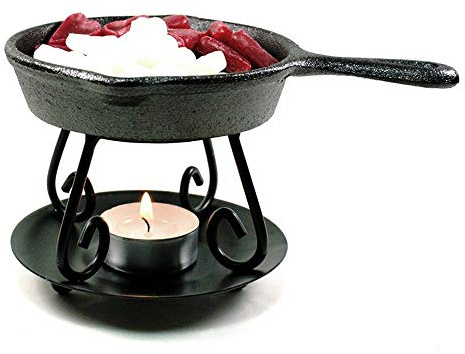 BRIGHT IDEAS Wax Melter, Cast Iron Skillet with Warmer and Trivet