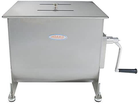 Hakka Stainless Steel Manual Meat Mixers 40Liter/80lb Capacity, Fixed Tank ,Sausage Mixer Machine