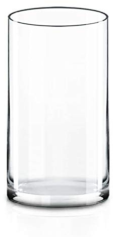 CYS Excel Glass Cylinder Vase (H:10 D:5) | Multiple Size Choices Glass Flower Vase Centerpieces | Hurricane Floating Candle Holder Vase