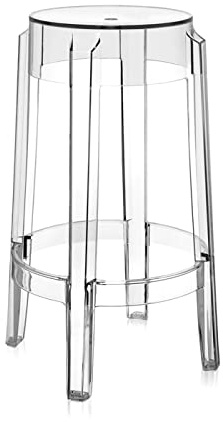 Kartell Charles Ghost Sgabello, Set da 2, Cristallo, H. 65