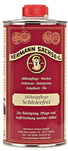 Hermann Sachse Möbelpflege „Schleierfrei“ 250 ml – Reinigung & Pflege für dunkle Antikmöbel und Möbelpolitur – ideal für dänische Möbelklassiker